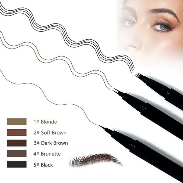 Cross-border Four-pronged Eyebrow Pencil, Ultra-fine Two-pronged Water Eyebrow Pencil, Long-lasting, Non-fading, Four-pronged, Wild Artificial Liquid Eyebrow Pencil