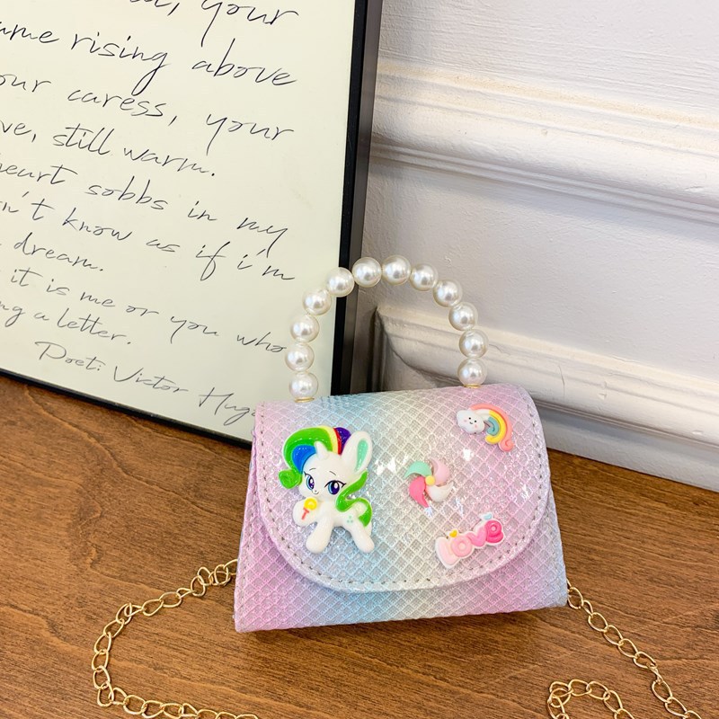 Rainbow Pony lindo bolso de niña 2025 nuevo bebé sale con un bolso diagonal de dibujos animados Aisha bag