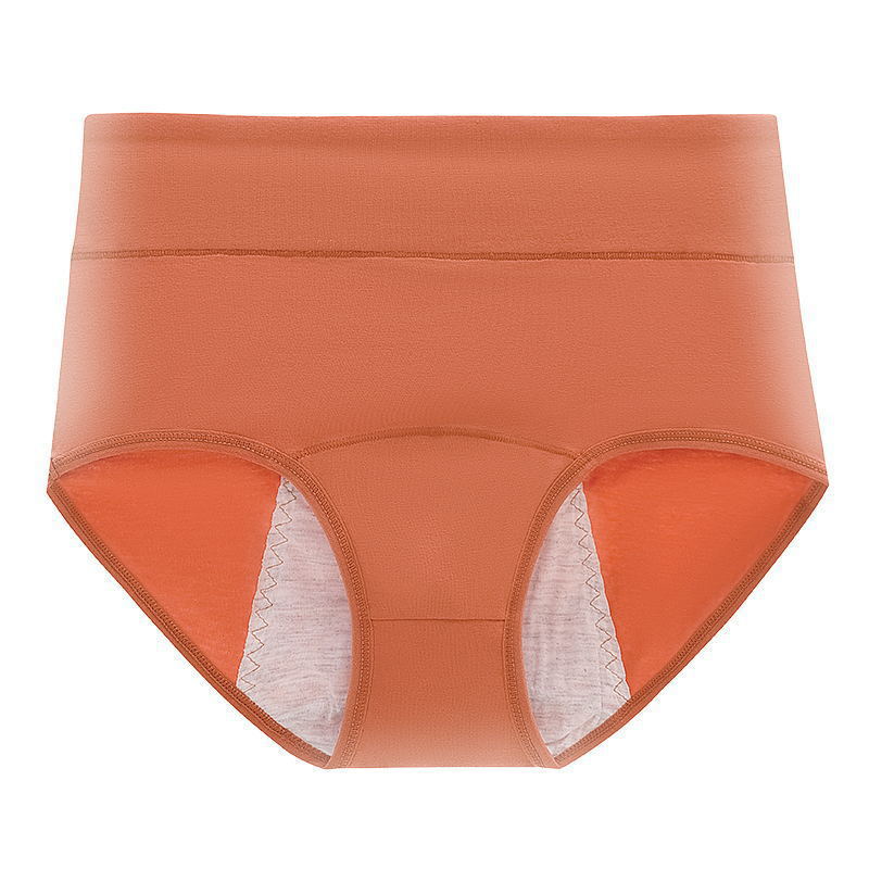 [Selección estricta] Pantalones de abdomen de cintura alta de mujer de algodón frente y trasero para evitar fugas laterales Pantalones interiores especiales para el período fisiológico Pantalones grandes