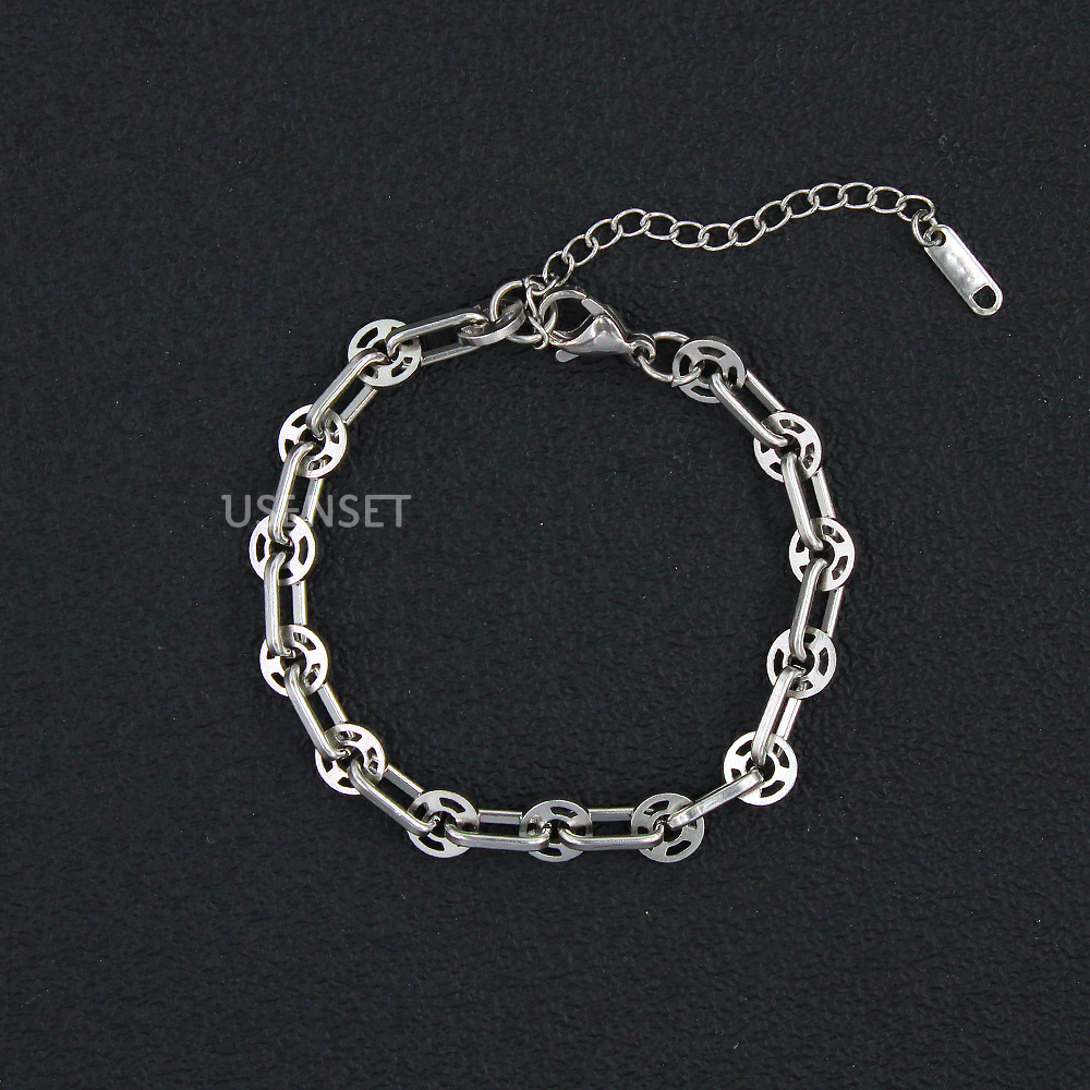 Simple Style Geometric Titanium Steel Plating Bracelets 1 Piece