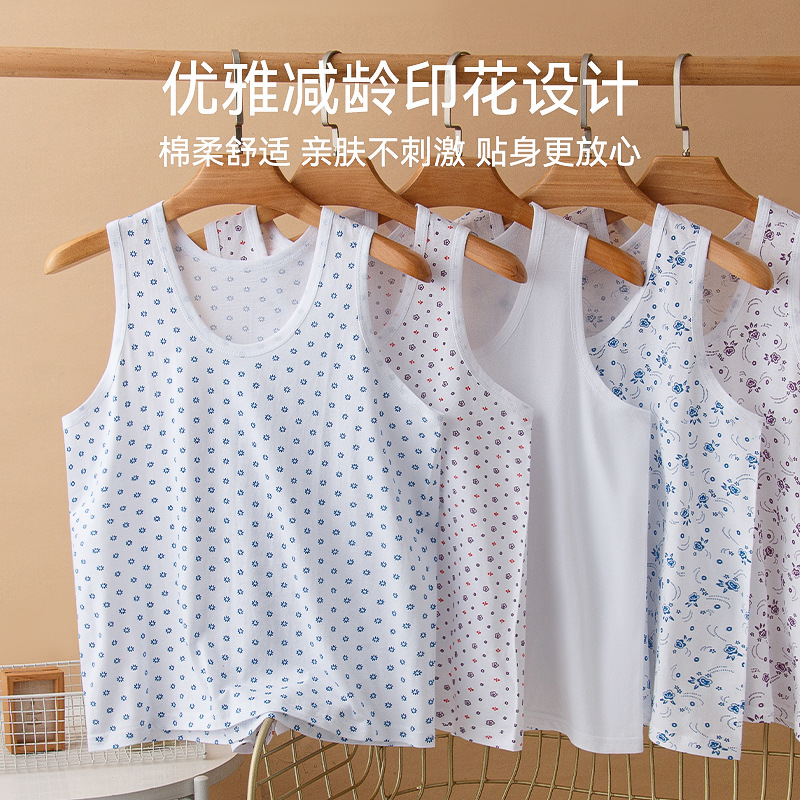 Chaleco de algodón para mujer, verano, algodón fino, anciana, transpirable y absorbente de sudor, sin mangas, chaleco de mediana edad y ancianos de gran tamaño