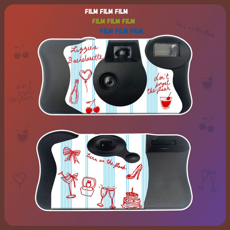 35mm Instant Camera with Flash, Black and White Color Film, Disposable, Supports Custom Logo Stickers