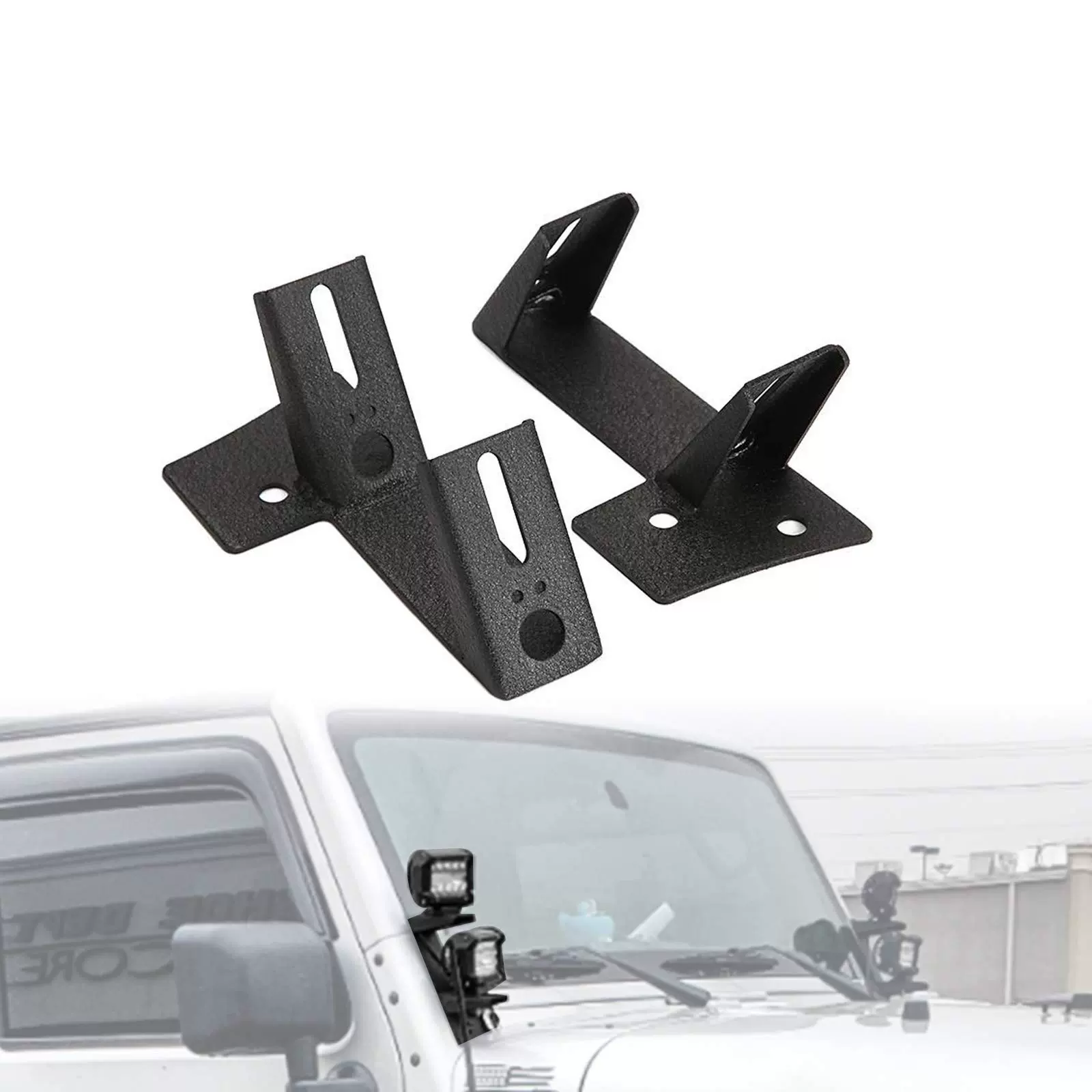 跨境 引擎盖支架牧马人2007-2017改装支架 A柱射灯双层支架