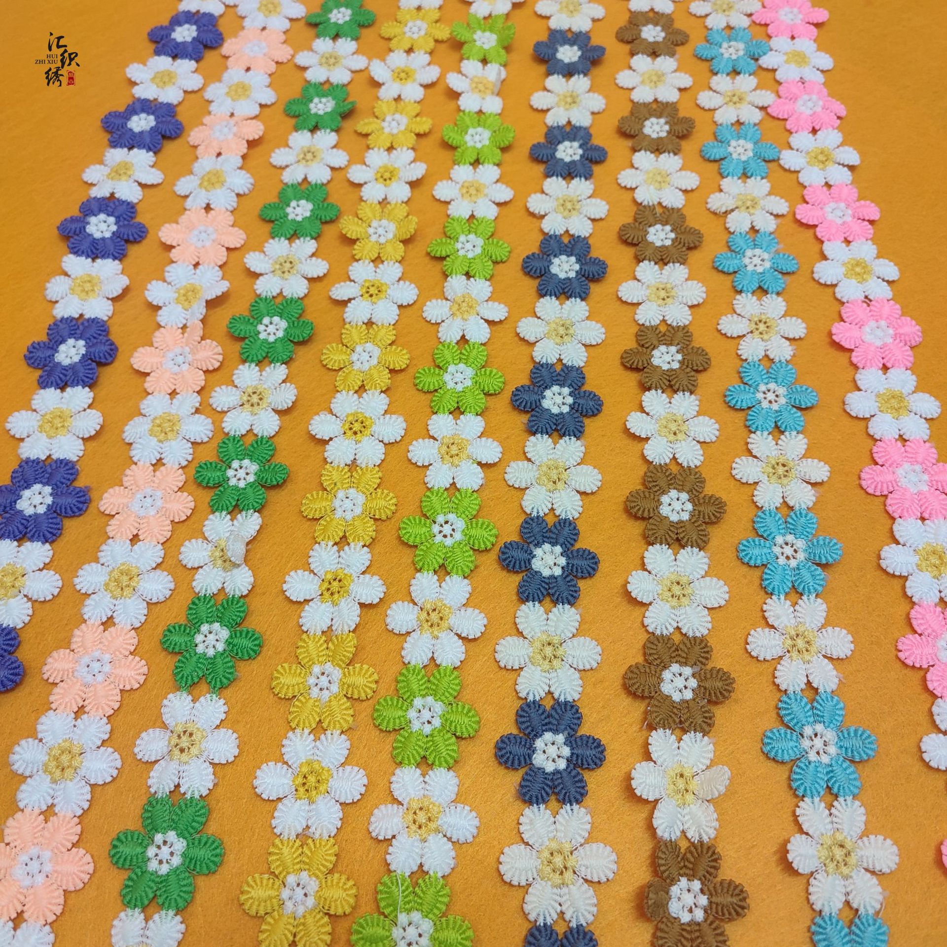 3CM多色水溶条码 现货批发彩色条码 家居软饰蕾丝饰品DIY刺绣花边