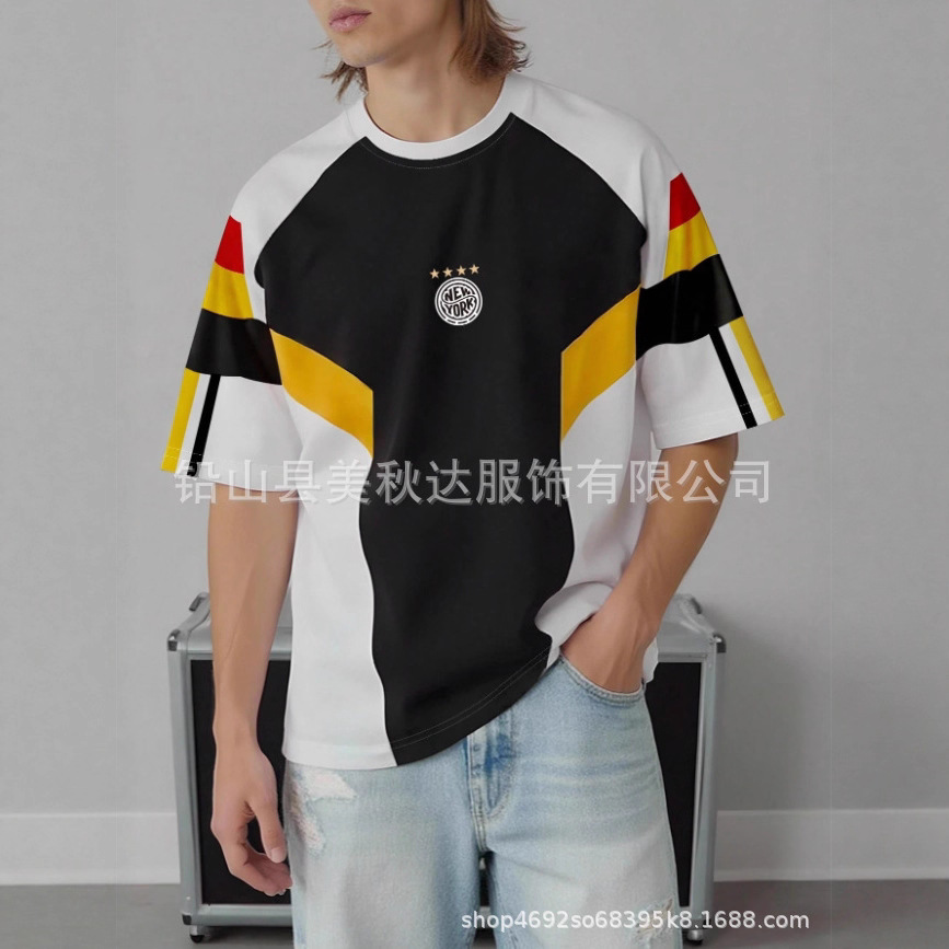 跨境热卖潮流新款休闲数码印花圆领速干男士短袖t恤厂家直销