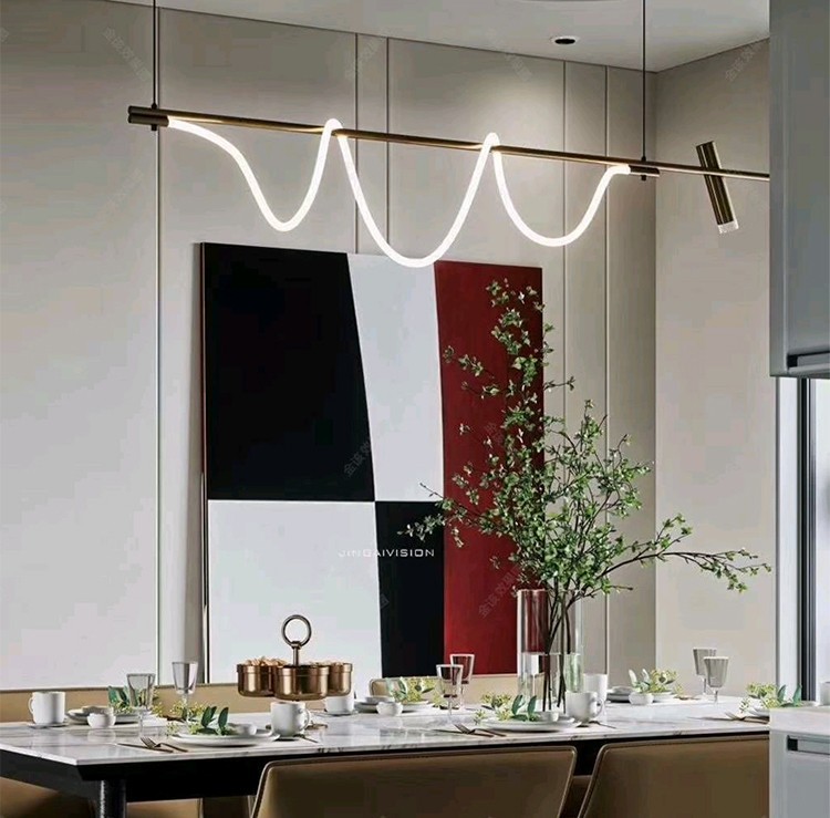 Lámpara Colgante de Nota Musical de Hierro y PVC, Luz LED y Altura Ajustable, para Restaurante y Hogar