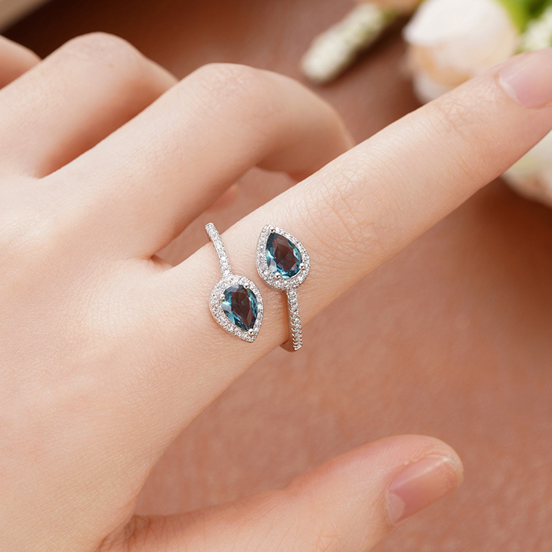 Classic Droplet Ring Adjustable Opening Luxury Jewelry For Party_voghion.com