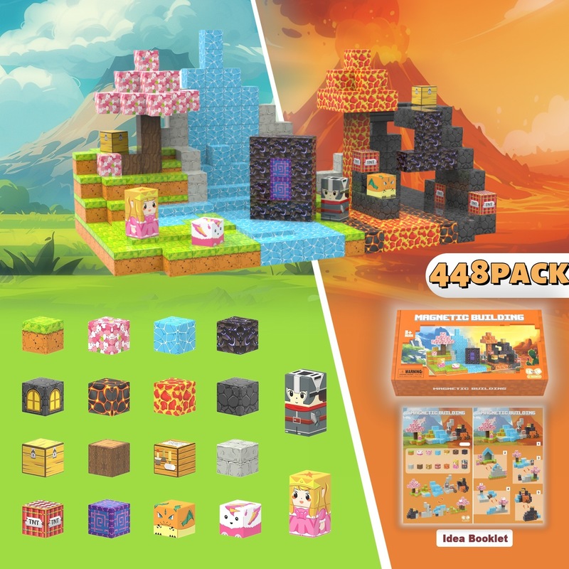 クロスボーダーマインクラフト磁気ブロックビルディングブロック磁気ブロックセットさくらプリンセスナイト STEM 感覚おもちゃ|undefined