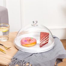 3OBR批发试吃盘塑料蛋糕罩透明甜品盘分格带盖点心水果展示盘品尝