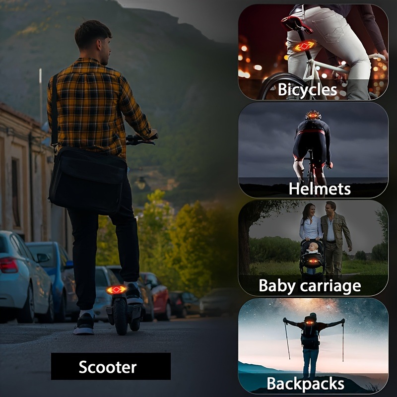 Usb Rechargeable Bike Tail Light con Turn Signals Wires