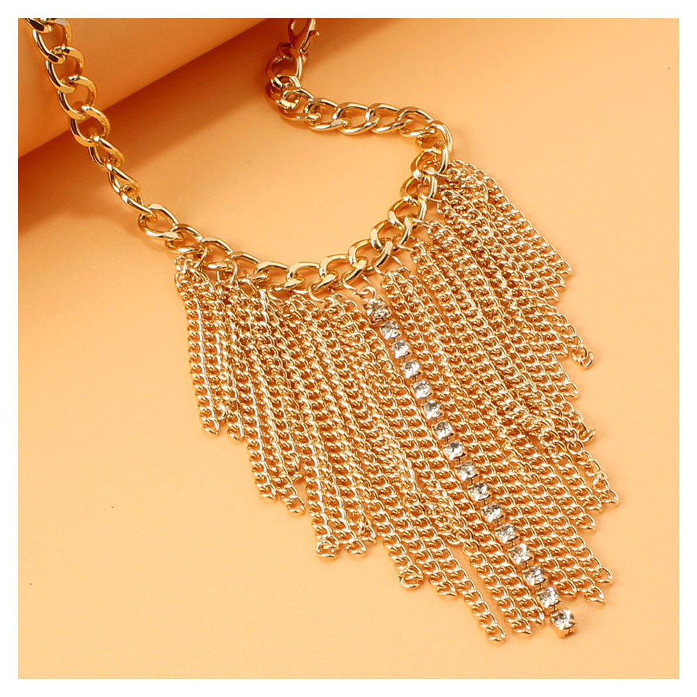 Fashion Diamond-studded Tassel Alloy Anklet Wholesale display picture 5