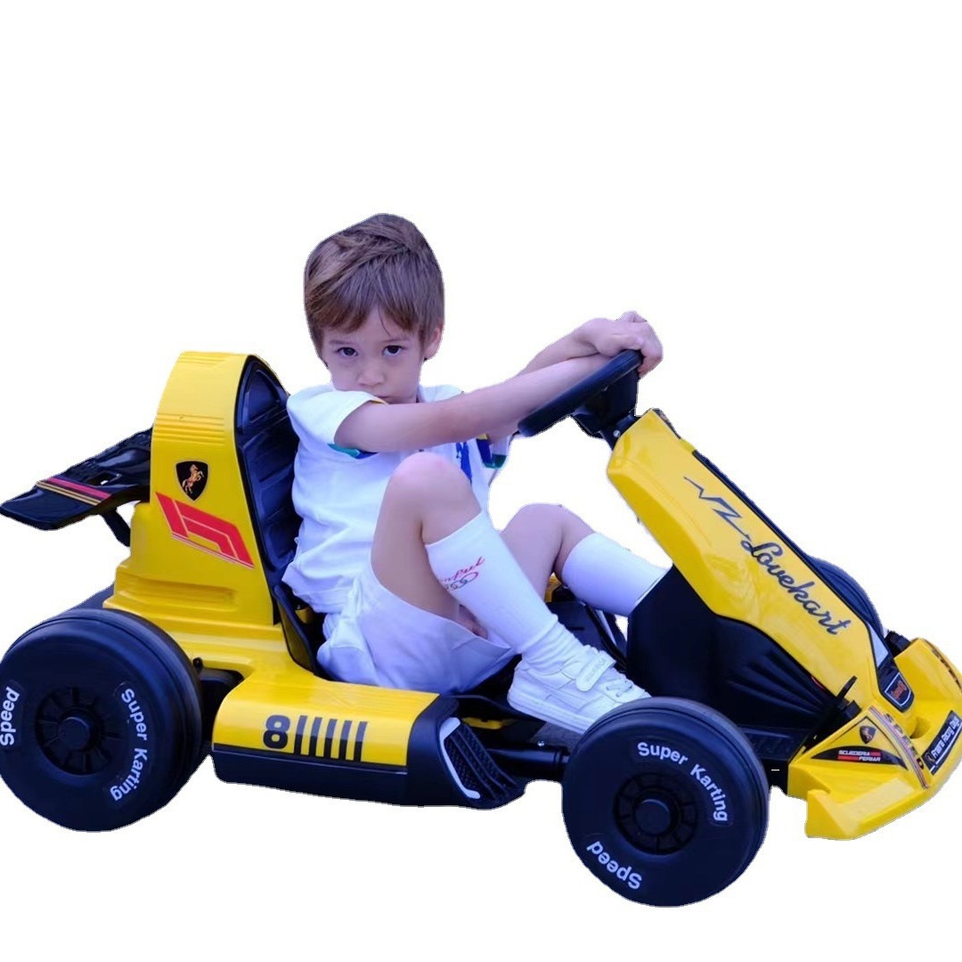 Bedoqi drift coche eléctrico para niños go-kart niños y niñas bebé de carga cochecito de juguete para niños puede sentarse adulto