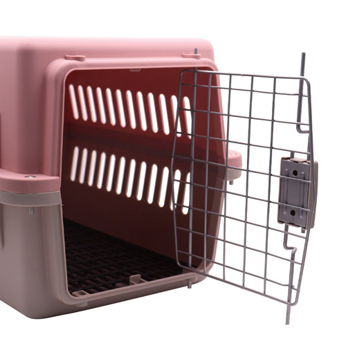 Pet air box, dog outing checked cage, removable cat and small dog portable air transport suitcase supplies