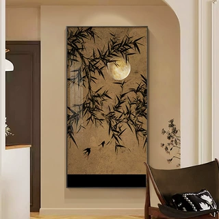 新中式宋代美学玄关装饰画高级感挂画走廊过道复古茶室书房壁画
