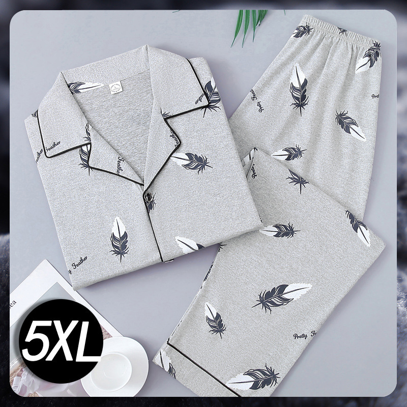 100% algodón de los hombres pijamas de primavera y otoño cardigan manga larga de mediana edad papá puede usar al aire libre desgaste del hogar traje de verano Delgado