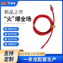 适用iPhone14/13/12ProMax/11/Xs/XR/8平板iPad车载USB充电器线