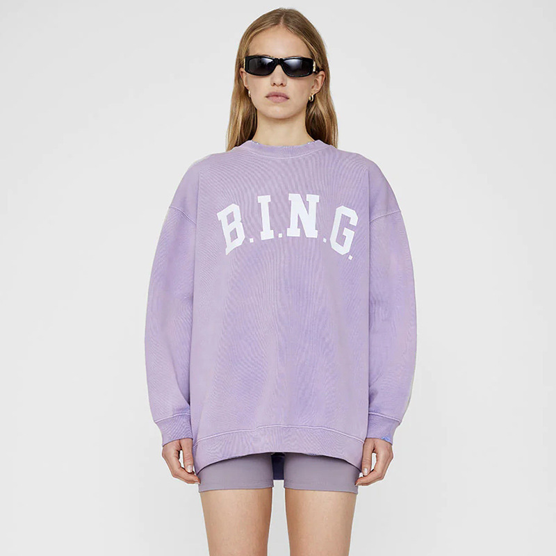 23 Early Autumn new North American niche AB classic BING letter printing washed dyed fried color fleece loose sweater 23 Early Autumn new North American niche AB classic BING letter printing washed dyed fried color fleece loose sweater