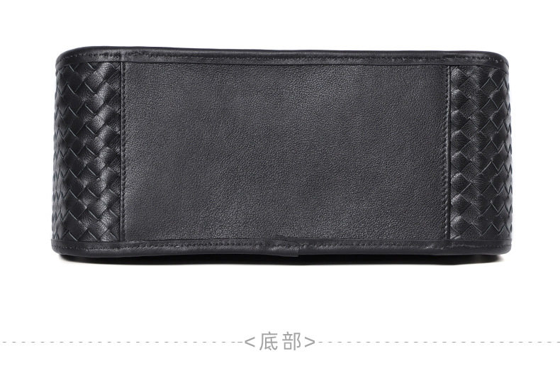 Túi đeo chéo nam da thật dệt đan 29×11×17 cm — Màu đen da bò, Màu đen da cừu chi tiết 16
