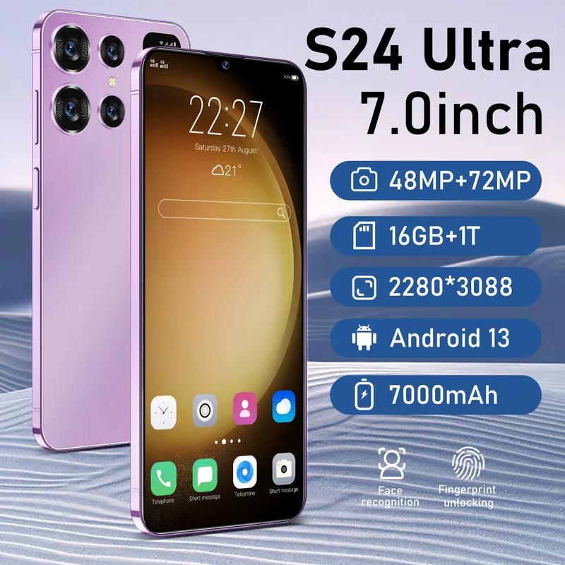 Взрывной кросс-бордер иностранная торговля мобильный телефон S24ULTRA7.0 экран высокого разрешения 16+1T источник фабрика выпуск (сила взрыва)