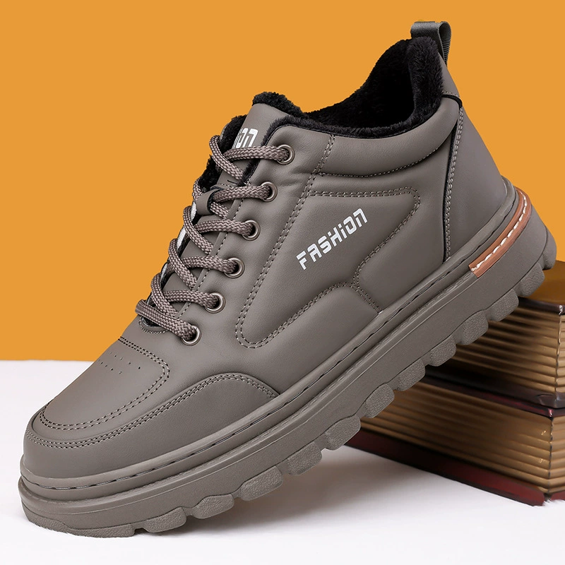 Горячая распродажа 2024 осенняя и зимняя мужская обувь дышащая сетчатая пряжа повседневная хлопчатобумажная обувь теплая и бархатная обувь