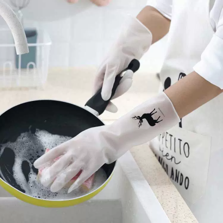 洗碗手套洗衣服丁腈橡胶手套女耐用型厨房橡胶皮家用清洁家务手套