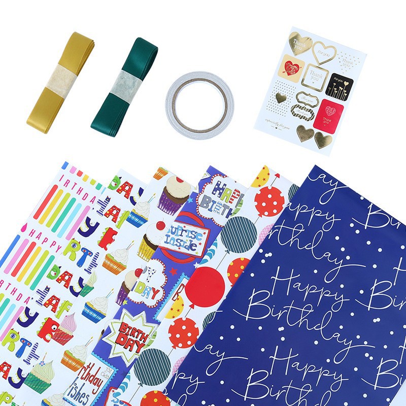 Papel de Regalo Infantil con Dibujos Animados Originales, Caja de Regalo, Papel para Manualidades, Cumpleaños, Niños, Jardín de Infancia, Centro Comercial, Papel Decorativo