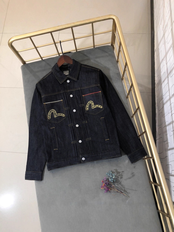 EVISU 福神 25SS男士双狛犬刺绣牛仔夹克高品质 网红明星同款新款|undefined