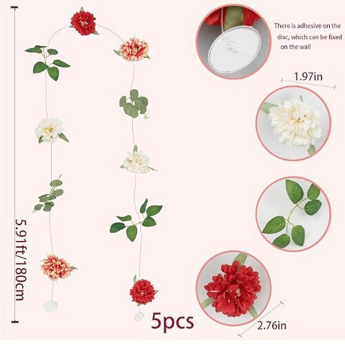 亚马逊玫瑰花门帘花串吊顶藤条藤蔓空调遮挡婚房户外场景布置装饰|undefined