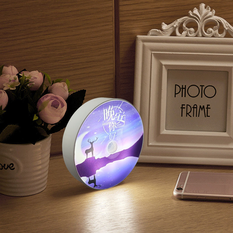 LED pulsador de carga magnética lámpara de noche apagado lámpara de emergencia dormitorio cabezal de cama lactante protector de ojos ahorro de energía