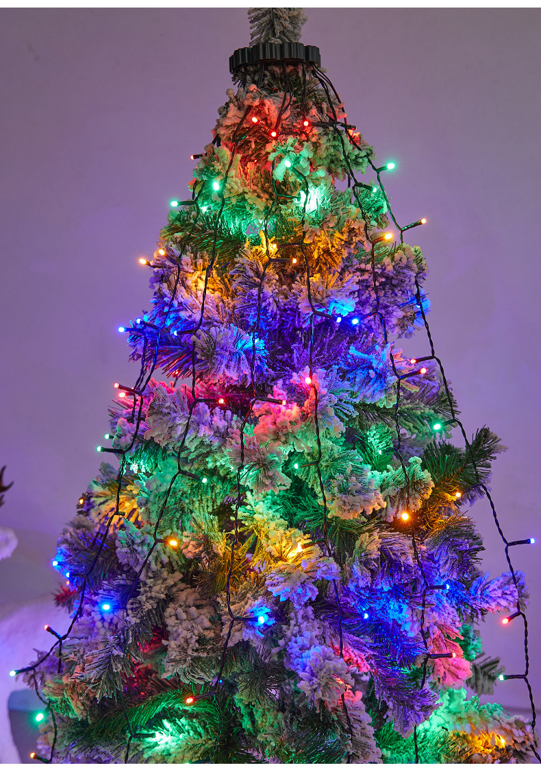 Luce circolare a LED di alta qualità per la cima dell'albero di Natale, luce a LED a bassa tensione con pentagramma, cascata, albero sospeso, stringa di luci a LED_voghion.com