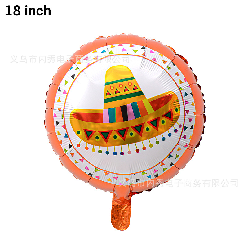 Globos de bandera nacional de México Carnaval de vacaciones Nuevo sombrero de la marca del tarot Bola de película de aluminio de 18 pulgadas