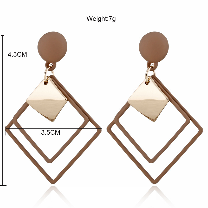 1 Pair Artistic Round Square Plating Alloy Drop Earrings display picture 1