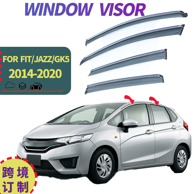 Suitable for Honda Fit hatchback window weather shield Fit/Jazz 2014-2020Window visors