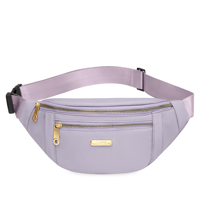 126g Weight Zipper Closure Type Sling Strap Strap Type Fanny Pack Bags Type Street Occasion Nylon Material Solid Color Pattern All Seasons Season Women's Gender Streetwear Style Square Shape Women's Streetwear Solid Color Nylon Waist Bags
