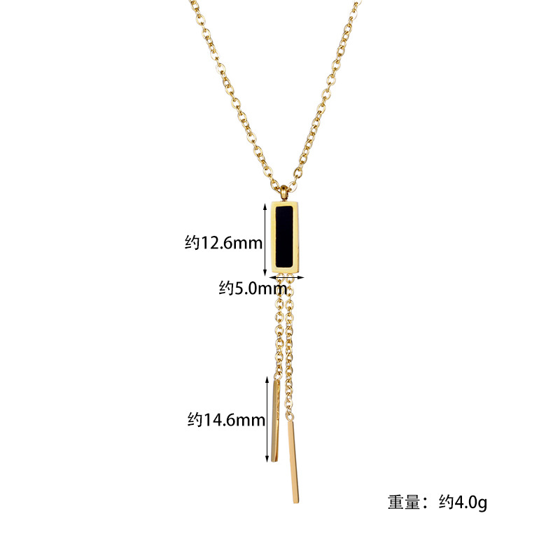 Female Titanium Steel Rose Gold Long Tassel Clavicle Chain Wholesale display picture 1