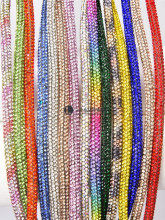 6MM中空软管水晶钻绳玻璃圆管绳带DIY服装鞋包装饰材料可穿线