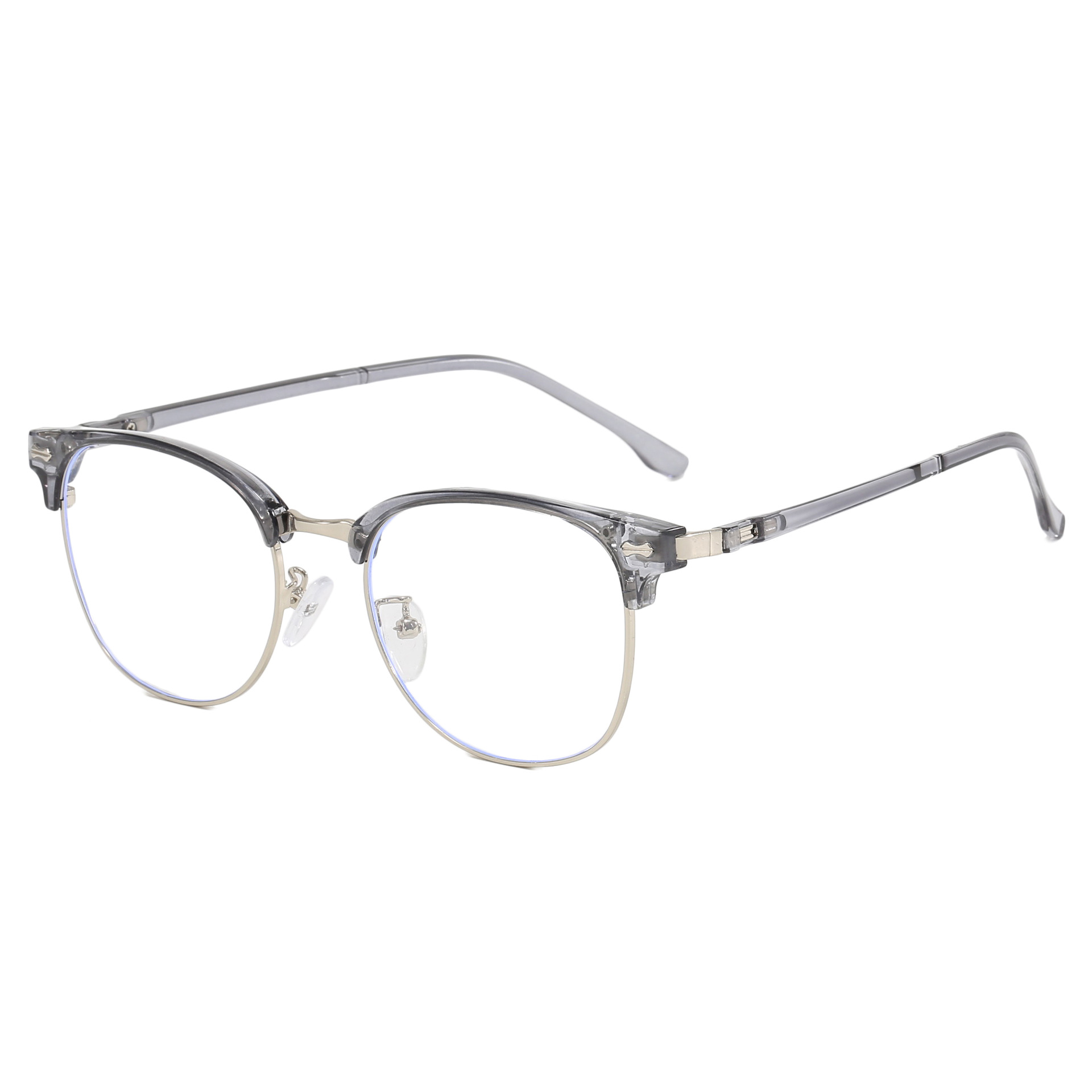 2024 nuevo retro cuadrado metal medio marco negocio anti-azul luz gafas hombres simple ultra-ligero miopía marco gafas