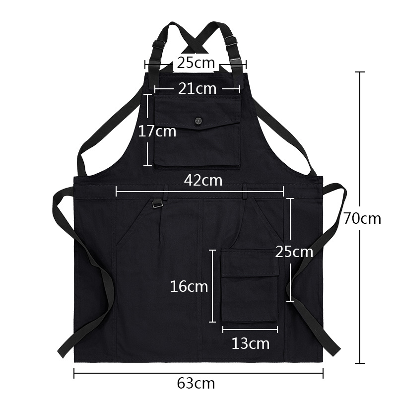 Transfronterizo Amazon poliéster algodón delantal logotipo personalizado herramientas barista ropa de trabajo delantal de cocina casero personalizado