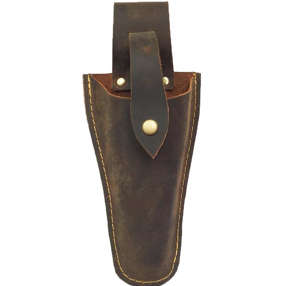2026 New Model Top-Layer Cowhide Garden Scissor Storage Waist Bag Portable Hanging Waist Tool Bag for Large Scissors