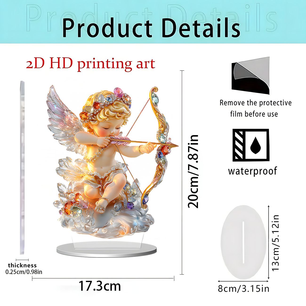 Nuevos productos transfronterizos Cupid Angel Decoration 2D Acrylic Decoration Home Desktop Accessories Regalo