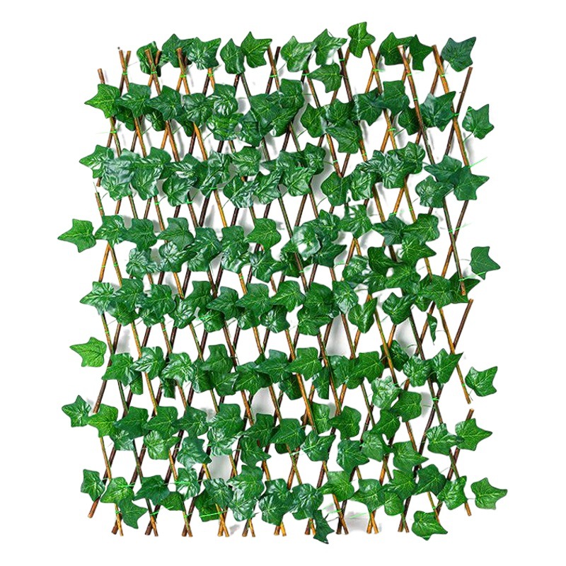 Valla artificial valla retráctil flor artificial hoja verde valla de patio al aire libre hoja decorativa planta de bloqueo