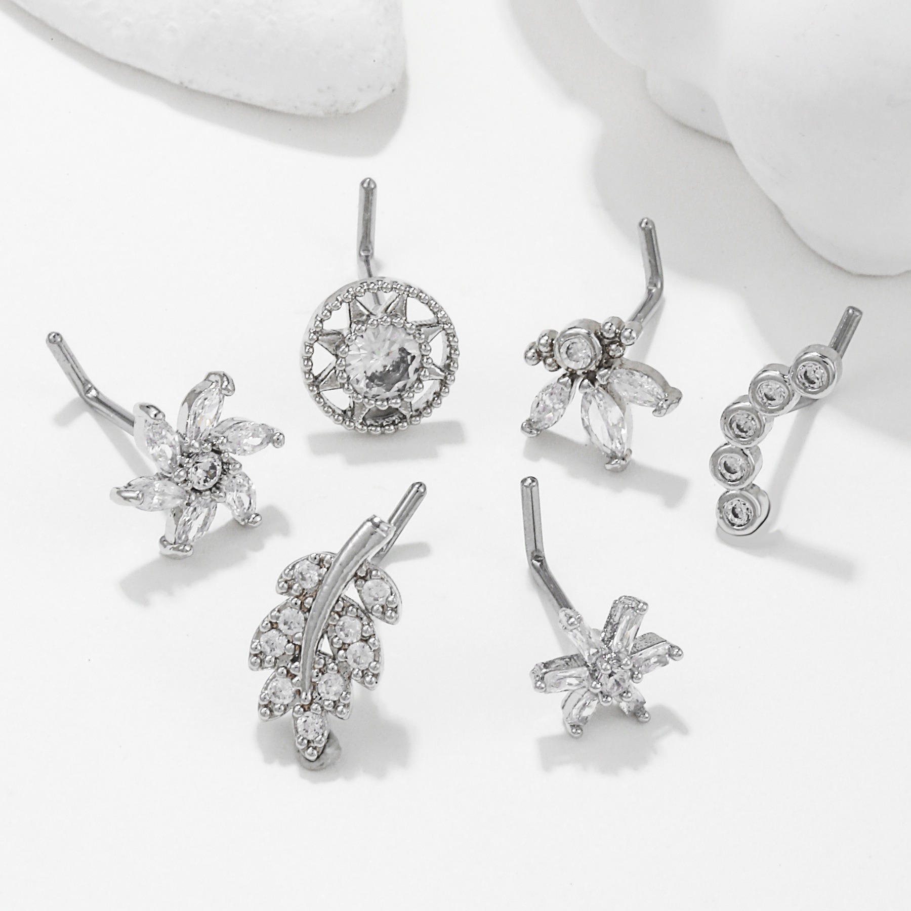 Fashion Geometric Copper Plating Zircon Nose studs 1 Piece