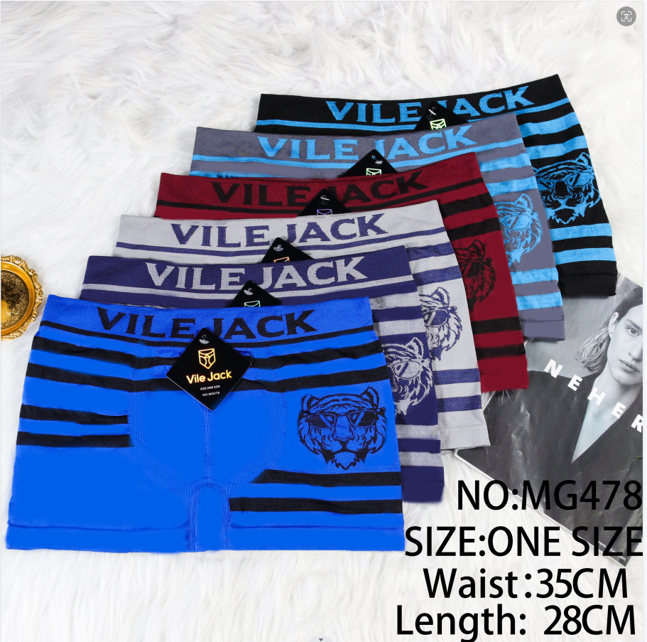 Calzoncillos deportivos tipo bóxer para hombre, shorts sin costuras de tiro medio con un único estampado de tigre, ropa interior masculina para exportación.