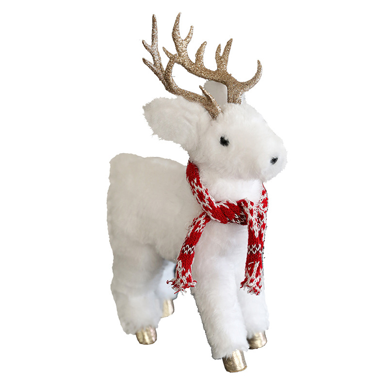 Decoraciones de Navidad muñecas de alce blanco muñecas de ventanas del centro comercial en el hogar props decoración del árbol de Navidad