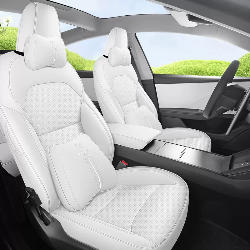 适用于23-25款特斯拉坐垫model3座椅套专用全包围透气皮革坐垫套