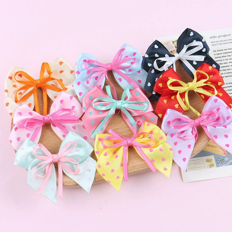 В наличии Поставка Цветная печать Любовь Лента Лук Аксессуары для одежды Полиэстер Бабочка Лук ручной работы