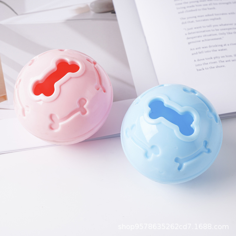 New Pet Sounding Toy Tpr Colorfulful Rugby Ball Bite-Resistant Molar Concave Round Ball Dog Toy
