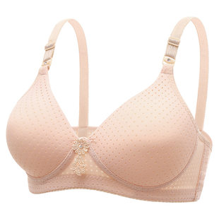 Summer underwear, wireless bra, thin supporting breathable push up bra, plus size, for middle age