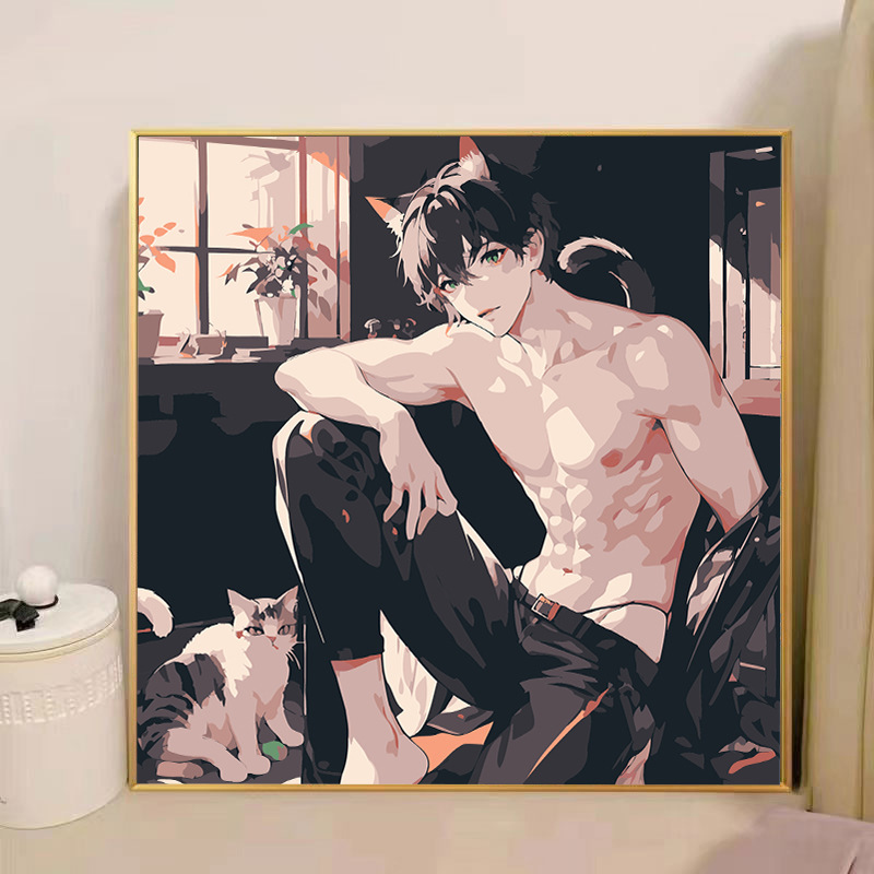 コナンデジタル油絵DIY手塗り怪盗キッドアニメアクリルメーカー卸売装飾画|undefined