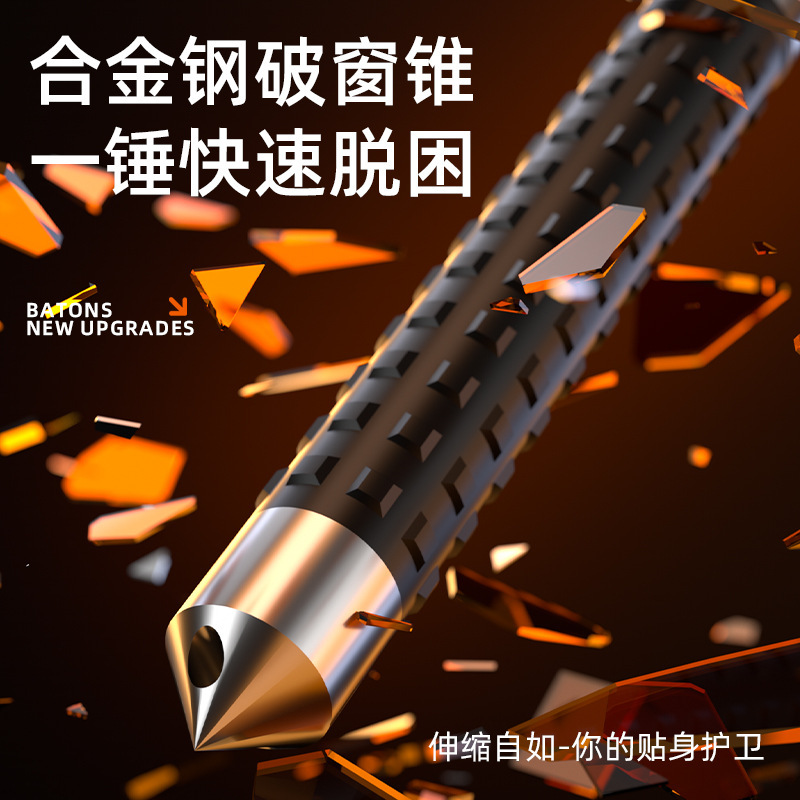 女の子向け自動スプリング式投げ棒武器、抗オオカミ携帯用伸縮式投げ棒、護身用、安全確保、ハイキング用護身棒|undefined